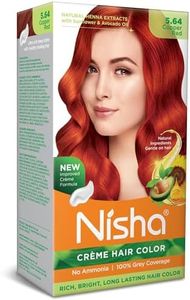 Nisha cream hair color no ammonia cream formula permanent Fashion Highlights and rich bright long-lasting colour Copper Red (pack of 1)