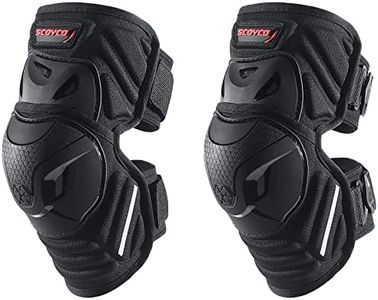 Scoyco 1 Pair Motorcycle Knee Shin Guard Pads Black Adjustable Knee Cap Pads Protector Armor for Motocross Racing Mountain Biking