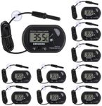 DWEII 10 Pack Aquarium Thermometer, Fish Tank Thermometer, Digital Thermometer, Reptile Thermometer,with Large LCD Display Terrarium Water Temperature Test