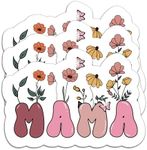 (3Pcs) Mama Floral Sticker Decoration for Books Laptops Phones Tumbles Cups Water Bottles Waterproof Vinyl Stickers Decals Gifts for Mom Mama Grandma Nana for Birthday Mother's Day Size 3X 2.1 Inch