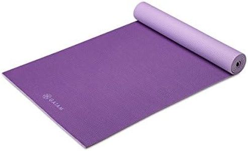 Gaiam Yoga Mat Premium Solid Color Reversible Non Slip Exercise & Fitness Mat for All Types of Yoga, Pilates & Floor Workouts, Plum/Jam, 6mm, 68" L x 24" W x 6mm Thick