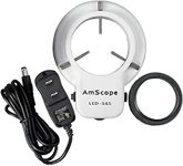 AmScope - 56 LED Microscope Ring Light, Adjustable Illuminator Lamp for Stereo Zoom Microscopes and Cameras - White - LED-56S-ZK