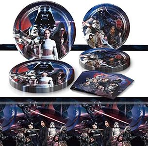 41Pack Star War Party Supplies include 20 plates, 20 napkins 1 Tablecloth for Star War birthday party decoration