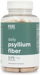 Daily Psyllium Husk Fiber Supplement by Pure for Men & Pure for Her | Digestive Regularity & Gut Health Support | Soluble Fiber Powder, 2,175mg Per Serving | 150 Capsules