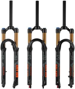 BOLANY 26/27.5/29inch Bike Suspension Fork 120mm Travel 28.6mm (1-1/8inch)*220mm Thread-Less Straight Steerer 9mm QR*100mm Spacing Disc Brake Version MTB Air Forks