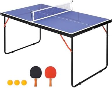 Portable Ping Pong Table,4.5 ft Professional Indoor/Outdoor Table Tennis Tables Game with Net for Adults/Teens,2 Tennis Paddles and 3 Balls- Quick Assembly
