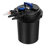 Goplus Pressure Bio Filter 10000L w/ 13W UV Sterilizer Light for Pond, Black