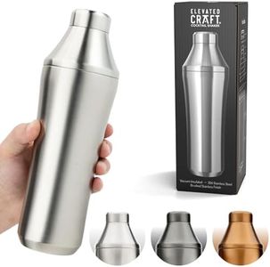 Elevated Craft Hybrid Cocktail Shaker - Premium Vacuum Insulated Stainless Steel Cocktail Shaker - Innovative Measuring System - Martini Shaker for the Home Bartender - 28oz Total Volume