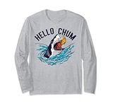 HELLO CHUM Funny Shark eating Pizza Meme Long Sleeve T-Shirt