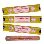 Satya Nag Champa Frankincense Incense Sticks | x3 pack | with SAMASIA incense sticks holder | Used for Aromatherapy, Yoga, Meditation and Relaxation