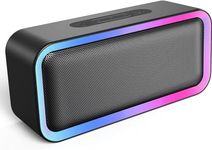 Kunodi Bluetooth Speaker, Bluetooth 5.3 Wireless Portable Speaker with 10W Stereo Sound, Party Speakers with Dynamic RGB Light,18-Hour Playtime,IPX5 Waterproof Speakers for Outdoors, Travel