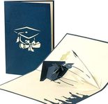 Graduation card pop up, congratulations on masters or bachelors degree to son or daughter, graduation party invitations for him and her, university graduation hat gift card for grandson granddaughter