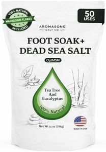 Aromasong Tea Tree Foot Soak Treatment with 7 Essential Oils - OptiMSM - Eucalyptus Oil with Dead Sea Salt 14 OZ.
