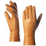 Harssidanzar Womens Italian Lambskin Leather Gloves Cashmere Lined GL006A,TAN, XXL