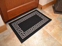 Black Greek Key Non Slip Machine Wa
