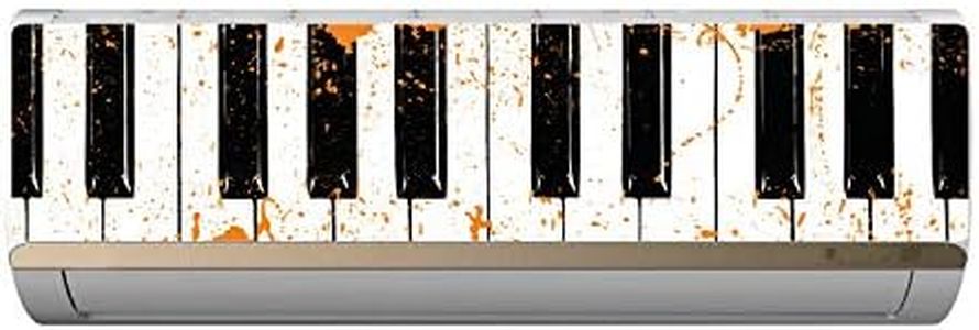 VVWV Piano Keyboard Full Wrapped Creative AC Sticker Air Conditioner Skin Decal for Music Lovers Home Living Office Multicoloured Vinyl Printed Standard Size L X H 100 X 30 CMS