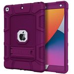 Azzsy Case for iPad 9th/ 8th/ 7th Generation (10.2 Inch, 2021/2020/2019 Model), Slim Heavy Duty Shockproof Rugged Protective Case (Wine)