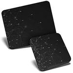 Mouse Mat & Coaster Set - BW - Computer Tech Geek 23.5 x 19.6 cm & 9 x 9 cm for Computer & Laptop, Office, Gift, Non-slip Base #38357