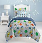 Dream Factory Space Rocket Ultra Soft Microfiber Comforter Set, Multi-Colored, Twin,2A745901MU