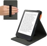 kwmobile Cover Compatible with Kobo Clara HD - Case with Strap + Stand - Dark Blue