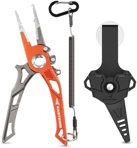 KastKing AlumaStream 7.5" Aluminum Fishing Pliers, Hook Remover, Split Ring Pliers, Fishing Gear, Fishing Gifts for Men, Corrosion-Resistant Saltwater & Freshwater Pliers, 17-4 Stainless Steel Jaws