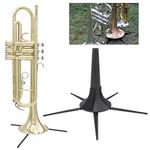 Dilwe 5 Legs Trumpet Stand, Trumpet Bracket Stand ABS + Zinc Alloy Trumpet Bracket Foldable Stand