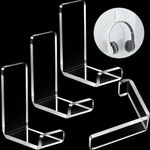 PARIKSHIT SUBLIMATION WITH DEVICE OF PS Headphone Stand Wall Mount (U-Shape - Pack of 4, Clear)