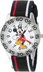 Disney Mickey Mouse Kids' Plastic Time Teacher Analog Quartz Nylon Strap Watch