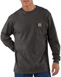 Carhartt Men's Loose Fit Heavyweight Long-Sleeve Pocket T-Shirt, Peat, 4X-Large