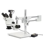 AmScope 3.5X-180X Trinocular Stereo Microscope with 4-Zone 144-LED Ring Light and 18MP USB3 Camera