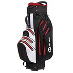 Ram Golf Waterproof Cart/Trolley Bag - 14 Way Club Dividers Black/White/Red