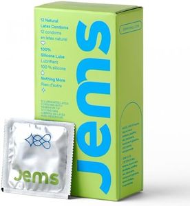 Jems 12-pack Natural Latex Condoms With 100% Silicone Lubricant - Ultra-thin Condoms, High Sensitivity, Standard Size — Vegan, Cruelty-free, Gluten-free