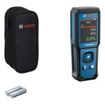 Bosch Professional pinless Moisture Meter GMM 1-15 (Non-invasive, Measures 37 Wood Types and 10 Building Materials, IP65 Rating, 2X AA Batteries, Pouch)