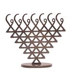 NAITIK CREATION Shri Saraswati Yantra Metal Decorative Showpiece Shree Yantras for Table Top, Desk, Pooja Room (10 cm x 10 cm) - Small, Antique Golden