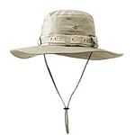 ARZER Sun Hat for Men Women Wide Brim Bucket Hat with UV Protection Foldable Boonie Hat Fishing Hiking Beach Hats (Wide Brim, Khaki)