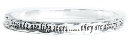 Equilibrium Silver Plated Bangle - Friends Are Like Stars They Are Always There