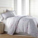 Southshore Fine Living, Inc. Oversized Twin XL Comforter Set, Down Alternative Boho Bedspread, The Secret Meadow Collection Comforter Sets, 2 Piece Bedding Set for Twin XL / Twin Mattress, Grey