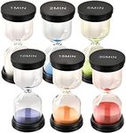 TeacherFav Sand Timer for Kids 6 Pack Colorful Hourglass 1min 2mins 5mins 10mins 15mins 30mins Sand Clock Timer for Classroom, Games and Kids Room