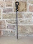 Hand Forged Wrought Iron Loop Fire Poker Length 50cm