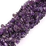 HAAMIIQII 5-8mm Natural Amethyst Chips Beads Crystal Irregular Chip Stones Loose Gemstone Beads for Jewelry Making Strand 30 Inch