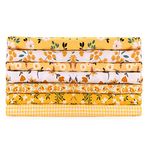 E&EY Fat Quarters Quilting Fabric Bundles 49cm x 51cm 19” x 20” inches, for Patchwork Sewing Crafting Print Floral (Yellow3)