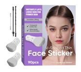 HSKLOCK Face Lift Tape Invisible, 90Pcs Face Lift Tape for Hiding Double Chin & Wrinkles, Face Tape for Lifting, for Women Eyes, Face, Neck Skin Tightening