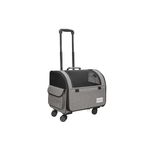 Galatée Dog Travel Bag With Removable Rolling Wheels, Airline Approved Pet Carrier, Foldable Cat Bag With Breathable Mesh, Pet Stroller(Grey)