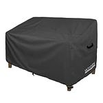 ULTCOVER Patio Furniture Sofa Cover 60W x 35D x 35H inches Waterproof Outdoor 2-Seater Loveseat Cover, Black