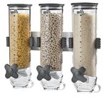 Zevro KCH-06139 Indispensable SmartSpace Wall Mount Triple Dry-Food Dispenser