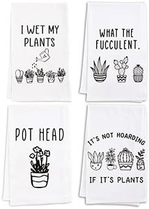 Vastsea Plant Gifts for Plant Lovers-I Wet My Plants Funny Kitchen Dish Towels,Plant Stuff,Unique Gifts for Women,Cactus Succulent Gifts,Housewarming Gifts for Gardeners,Set of 4