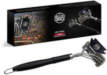 Grillers Choice Commercial Grill Brush - 2 Headed Double Helix Coils, Bristle Free, 18" Long Handle, 3 in 1 Professional Barbecue Cleaner, Stainless Steel, All Grill Types.