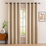 MIULEE Room Darkening Curtains Thermal Insulated Drapes Solid Window Treatment Set Grommet Top Light Blocking Blackout Curtain for Living Room/Bedroom 2 Panels 52 x 80 inch Beige