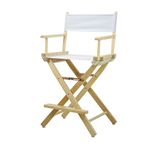 Casual Home 24-Inch Director Chair Natural Frame, White Canvas