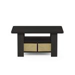 Furinno Andrey Coffee Table with Bin Drawer, Espresso/Brown, 80 (W) x 39.6 (H) x 48.3 (D) cm